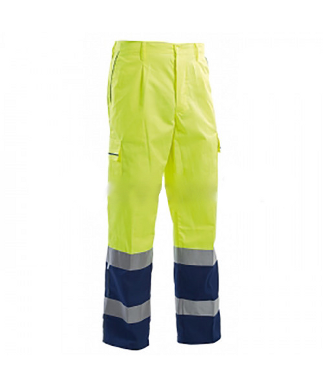 Pantaloni reflectorizanti P&P H-VIS BICOLOR, 65% bumbac 35% poliester, 210gr /mp