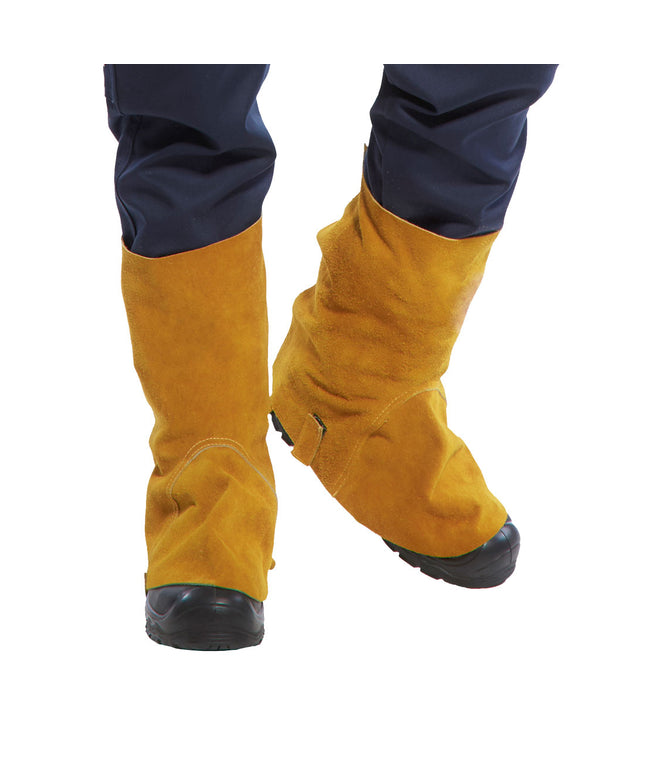 Jambiere de protectie sudura ignifuge Portwest TAN SW32, piele spalt bovina, grosime 1,3 mm