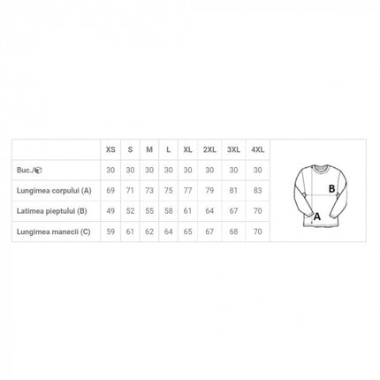 Bluza clasica de iarna Kariban K474, 80% bumbac, 20% poliester, unisex