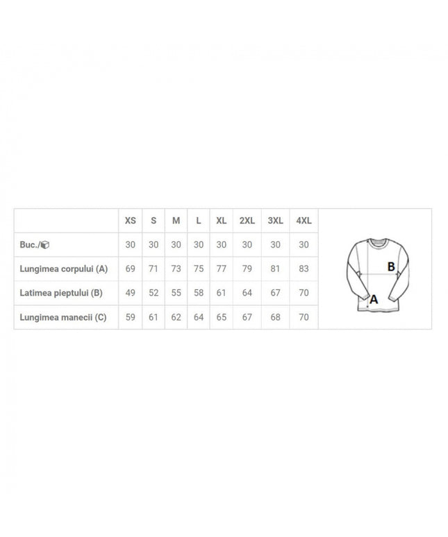 Bluza clasica de iarna Kariban K474, 80% bumbac, 20% poliester, unisex