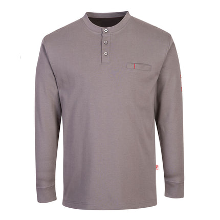 Bluza cu maneca lunga cu nasturi, ignifuga antistatica Portwest FR32, 99% bumbac, 1% fibra de carbon, 237 gr/mp