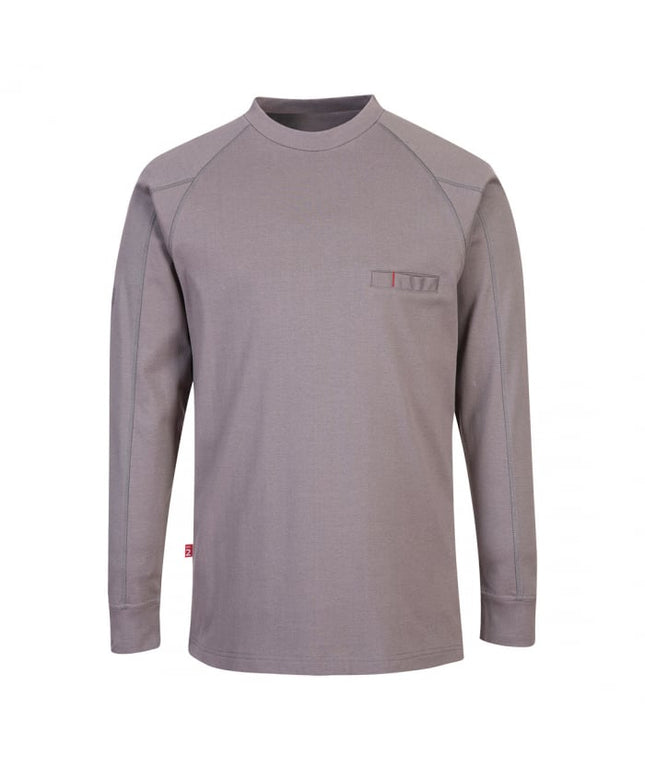 Bluza cu maneca lunga ignifuga antistatica Portwest FR33, 99% bumbac, 1% fibra de carbon, 237 gr/mp