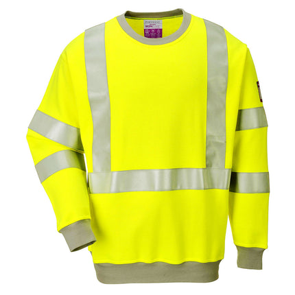 Bluza calsica reflectorizanta ignifuga antistatica Portwest FR72, 60% modacrilic, 39% bumbac, 1% fibra carbon, 300g