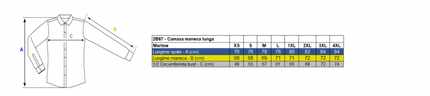 Camasa barbat maneca lunga Renania DAVID, 100% bumbac, 140gr/mp