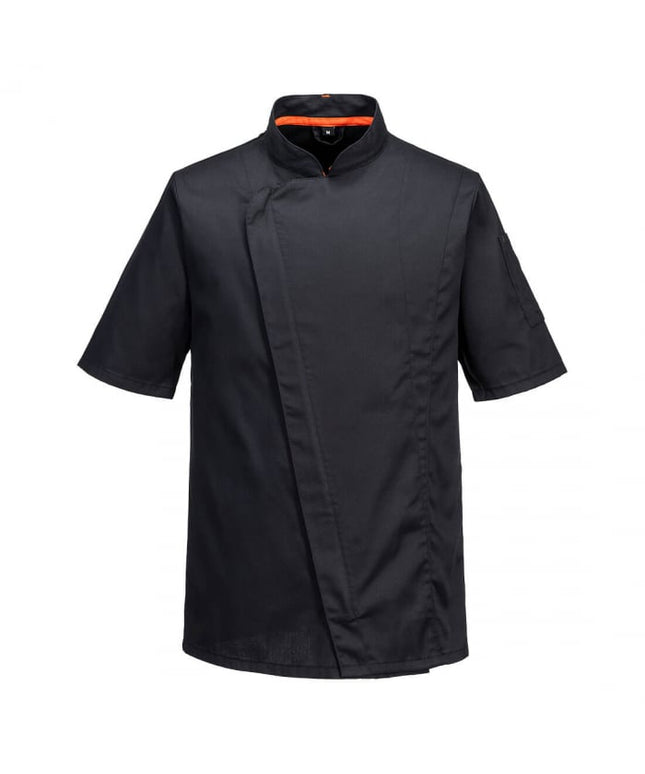 Jacheta cu maneca scurta bucatar Portwest C739 CHEF'S MESH AIR PRO, 65% poliester, 35% bumbac, 190 gr/mp