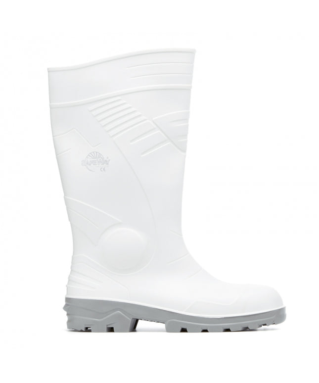 Cizme albe de protectie SafeWay DYABLO S4, bombeu metalic