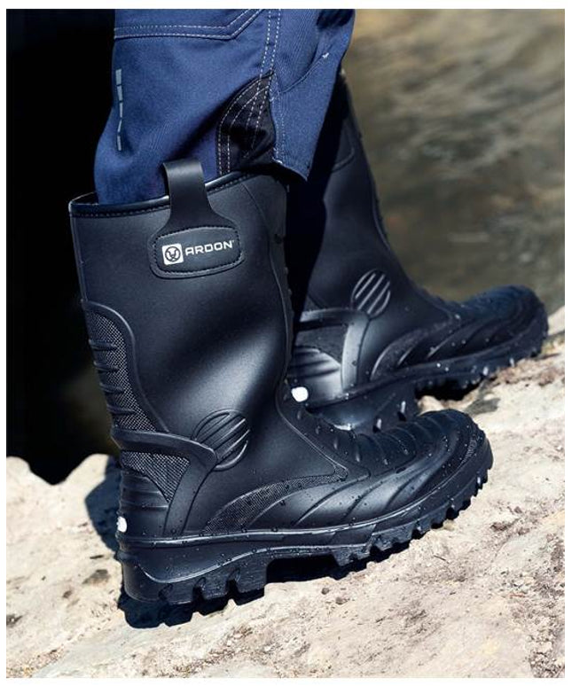 Cizme de protectie din PVC cu talpa din nitril Ardon RIGGER S5, cu bombeu metalic si lamela