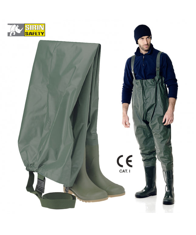 Cizme pantalon pescar din PVC Sirin WADERS S5, bombeu metalic si lamela