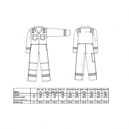 Combinezon de protectie ignifug Portwest BIZWELD IONA BIZ5, benzi reflectorizante, 100% bumbac, 330 gr/mp