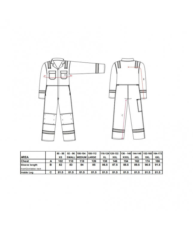 Combinezon de protectie ignifug Portwest BIZWELD IONA BIZ5, benzi reflectorizante, 100% bumbac, 330 gr/mp