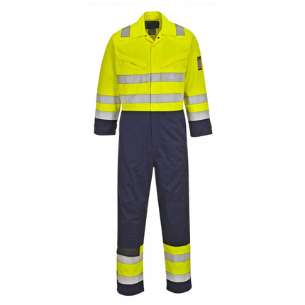 Combinezon de protectie ignifug reflectorizant Portwest MV28 MODAFLAME, 60% modacrilic, 39% bumbac, 1% fibre carbon, 280 gr/mp