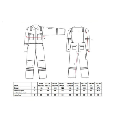 Combinezon ignifug antistatic Portwest FR28, 99% bumbac, 1% fibra de carbon, 280 gr/mp