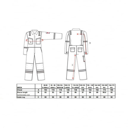 Combinezon ignifug antistatic Portwest FR50, benzi reflectorizante 99% bumbac, 1% fibra de carbon, 350g