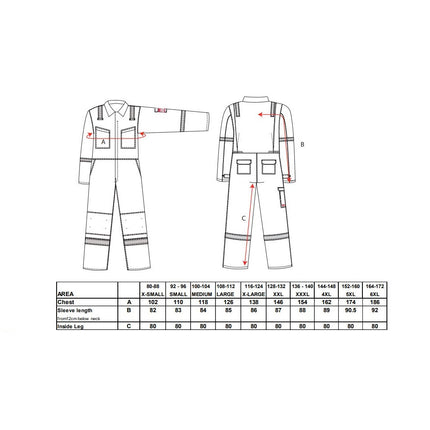 Combinezon ignifug antistatic Portwest FR50, benzi reflectorizante 99% bumbac, 1% fibra de carbon, 350g