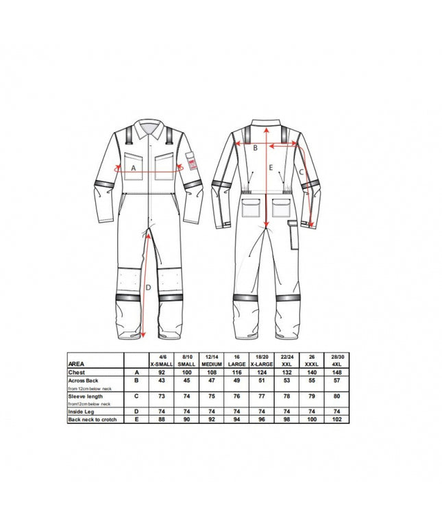 Combinezon ignifug dama reflectorizant Portwest BIZFLAME PLUS FR51, 99% bumbac, 1% fibra de carbon, 350g