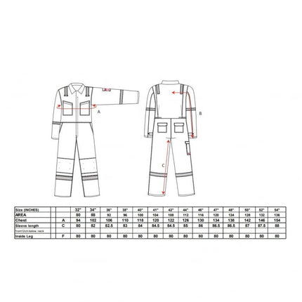 Combinezon ignifug Portwest ABERDEEN FF50, antistatic, 99% bumbac, 1% fibra de carbon, 350g