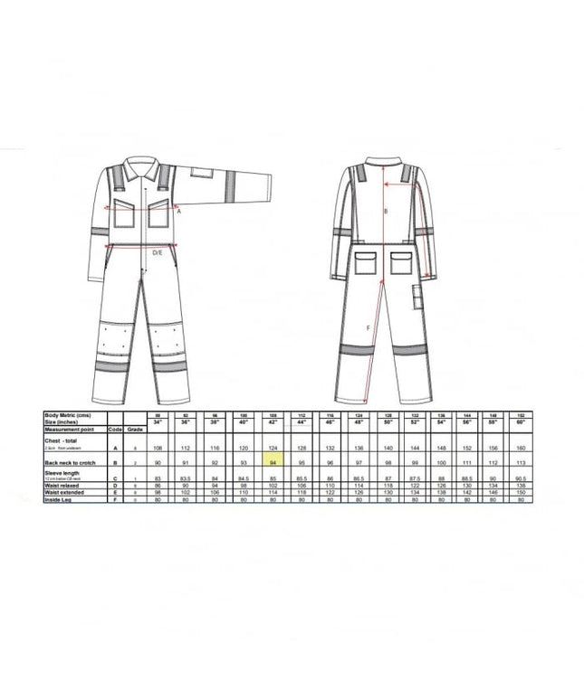 Combinezon ignifug Portwest ARAFLAME GOLD AF53, 93% meta-aramid, 5% para-aramid, 2% fibra de carbon, 150g