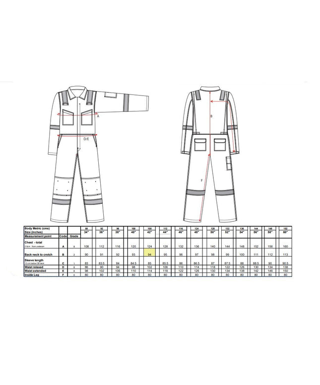 Combinezon ignifug Portwest ARAFLAME GOLD AF53, 93% meta-aramid, 5% para-aramid, 2% fibra de carbon, 150g