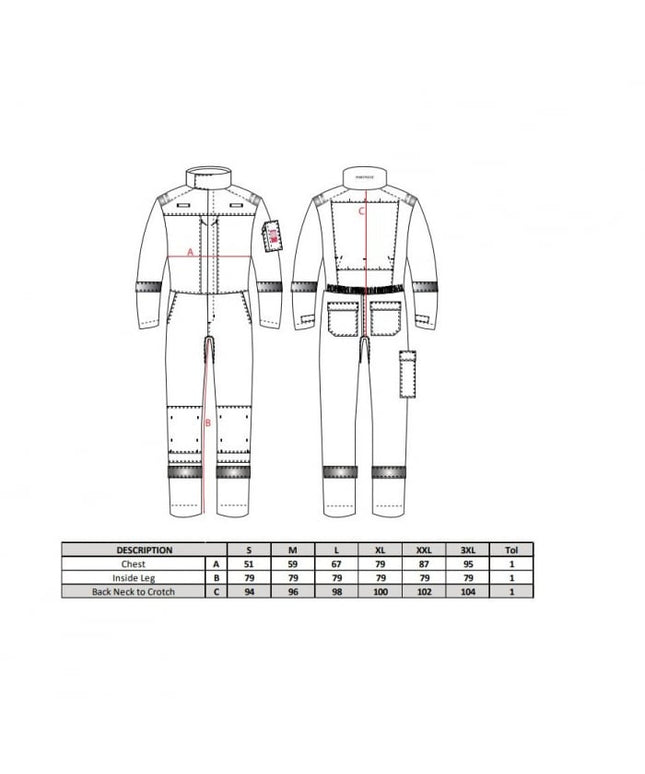Combinezon ignifug Portwest BIZFLAME PLUS FR501, 99% bumbac, 1% fibra de carbon, 350g