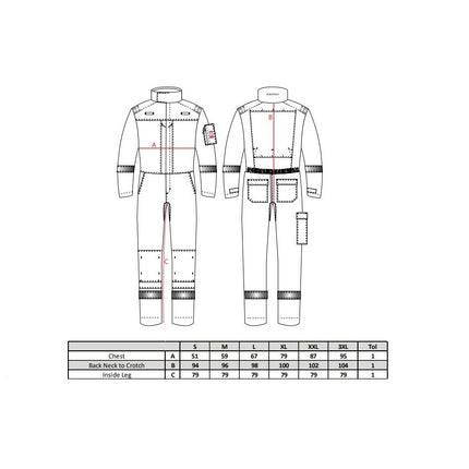 Combinezon ignifug Portwest BIZFLAME PLUS FR502, 99% bumbac, 1% fibra de carbon, 210g