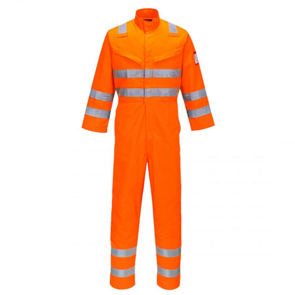 Combinezon ignifugat cu benzi reflectorizante Portwest AF91 ARAFLAME, 57% aramid, 42% poliester, 1% fibra de carbon, 260 gr/mp