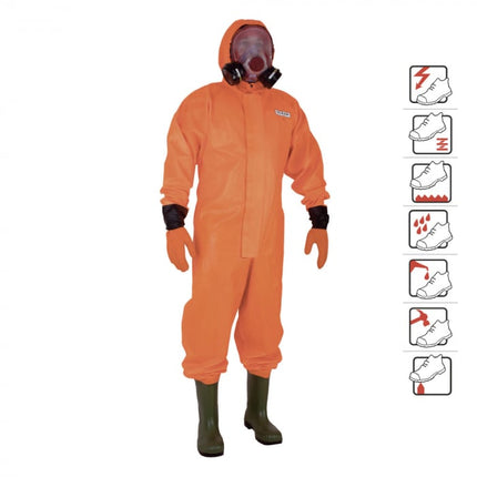 Combinezon impermeabil cu gluga si cizme incorporate Ocean OVERALL, 325 gr/ mp PVC