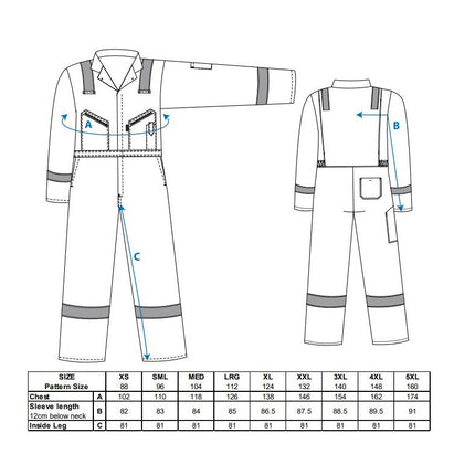 Combinezon de lucru cu benzi reflectorizante Portwest IONA C814, 100% bumbac, 190g
