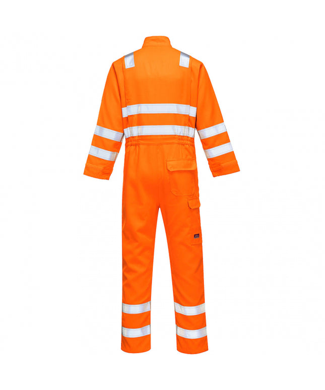 Combinezon ignifug Portwest MODAFLAME RIS MV91, reflectorizant, 61% modacrilic, 18% viscoza, 15% poliester, 5% aramid, 1% fibra carbon, 300g