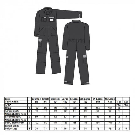 Combinezon de lucru Portwest TEXO CONTRAST TX15, 60% bumbac, 40% poliester, 245g