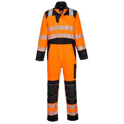 Combinezon reflectorizant ignifug Portwest FR HVO, 61% modacrilic, 18% viscoza, 15% poliester, 5% aramid, 1% fibra carbon, 300 gr/mp