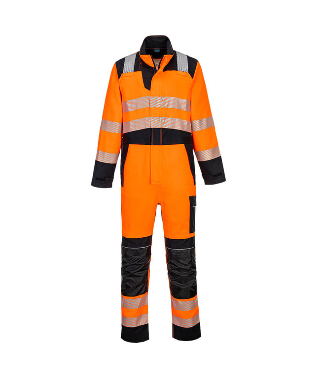 Combinezon reflectorizant ignifug Portwest FR HVO, 61% modacrilic, 18% viscoza, 15% poliester, 5% aramid, 1% fibra carbon, 300 gr/mp