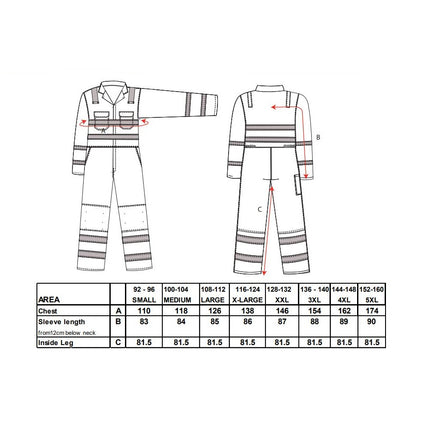 Combinezon reflectorizant ignifug Portwest BIZWELD BIZ7, antistatic, 99% bumbac, 1% fibra de carbon, 330g