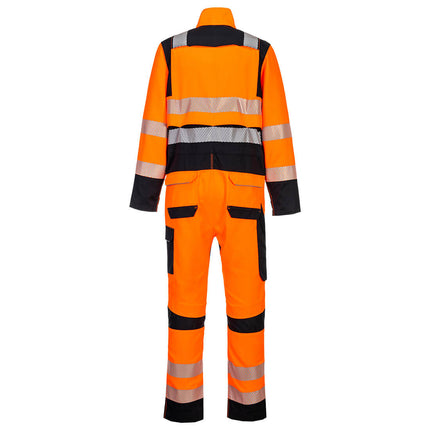 Combinezon reflectorizant ignifug Portwest FR HVO, 61% modacrilic, 18% viscoza, 15% poliester, 5% aramid, 1% fibra carbon, 300 gr/mp