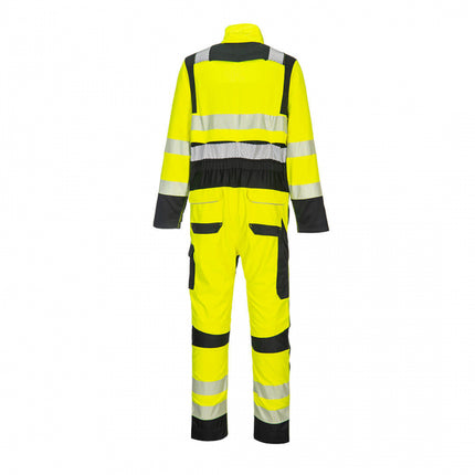 Combinezon reflectorizant,ignifug Portwest FR507, 60% modacrilic, 39% bumbac, 1% fibre carbon 280 gr/mp