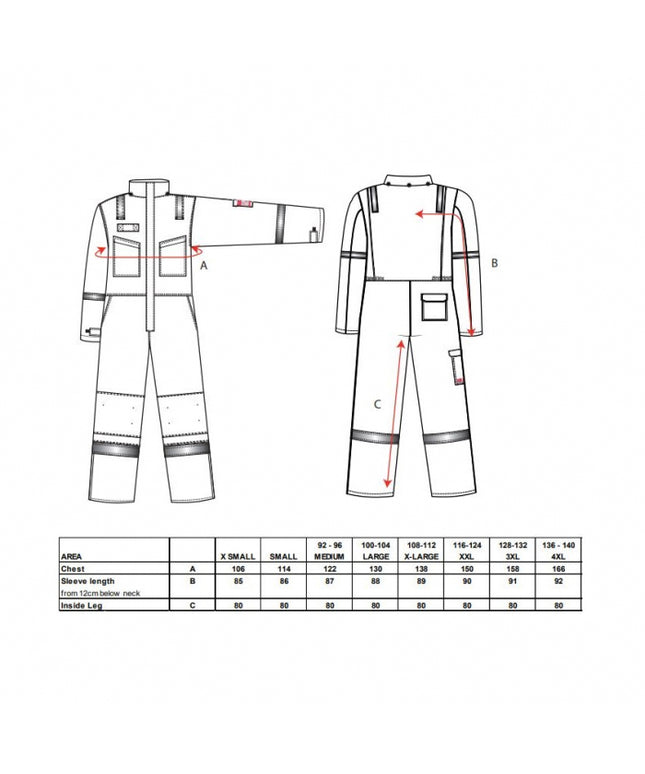 Combinezon vatuit de iarna ignifug Portwest FR53, reflectorizant, antistatic, 9% bumbac, 1% fibra de carbon 350g