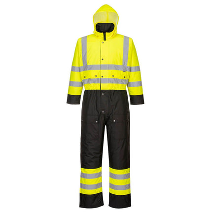 Combinezon vatuit de iarna reflectorizant Portwest HIVIS CONTRAST S485, 100% poliester, 190g