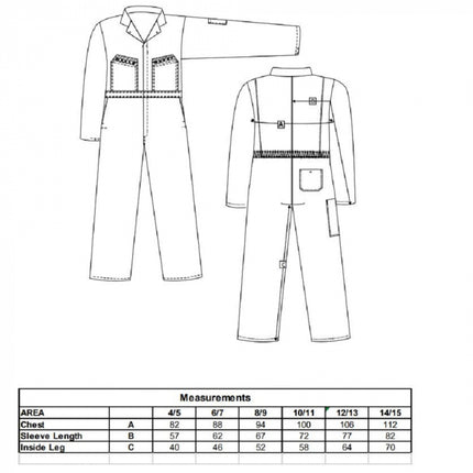 Combinezon de protectie pentru copii Portwest YOUTHS C890, 65% poliester, 35% bumbac, 245 gr/mp