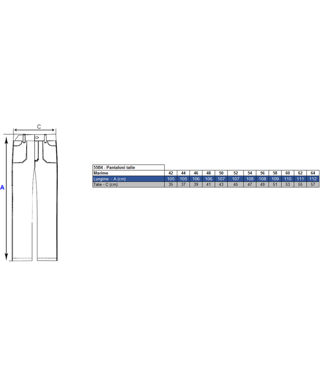 Costum de salopeta clasica Renania VULCANO, tercot 65/35, 235gr/mp