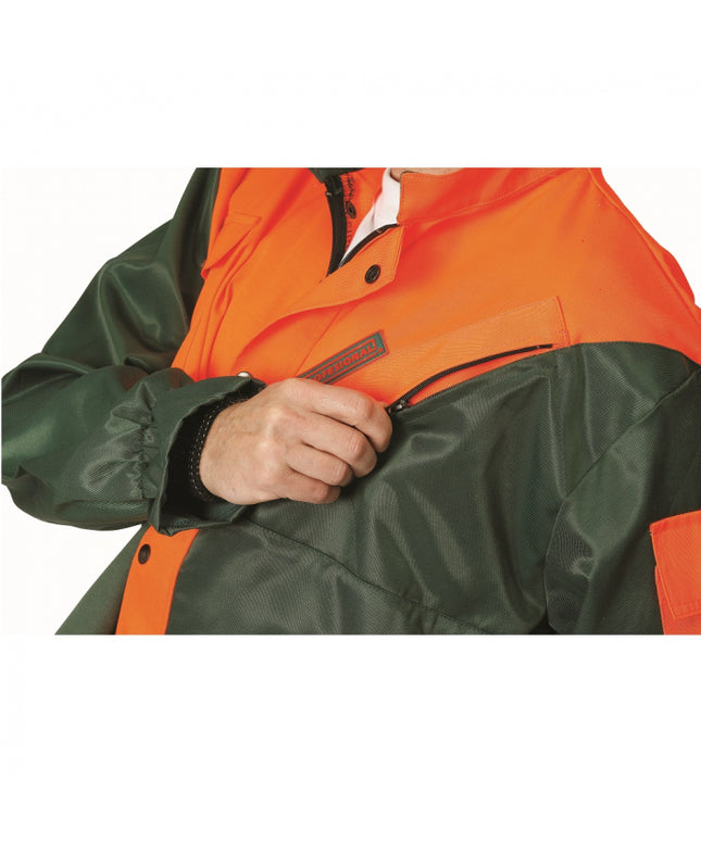 Costum salopeta cu pieptar Cerva PLUTO SET, pentru forestieri, protectie motofierastrau, antitaiere