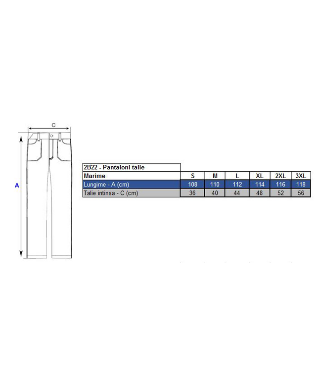 Costum salopeta clasica Renania ANDURA, tercot 65/35, 235gr/mp