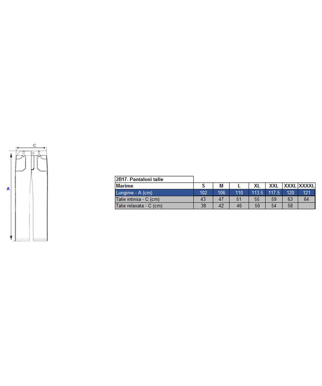 Costum salopeta clasica Renania MAGNUS, tercot 65/35, 320gr/mp