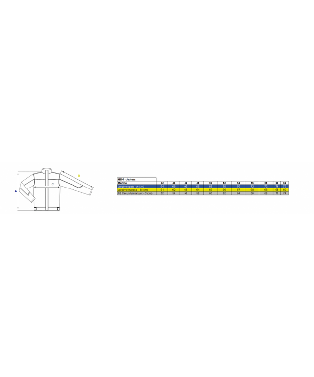 Costum salopeta cu pieptar Renania FIJI, tercot 65/35, 235gr/mp