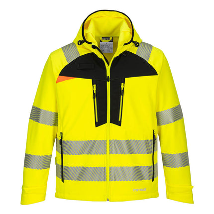 Jacheta softshell reflectorizanta Portwest DX4 HI-VIS DX475, 92% poliester, 2% elastan, 310 gr/mp