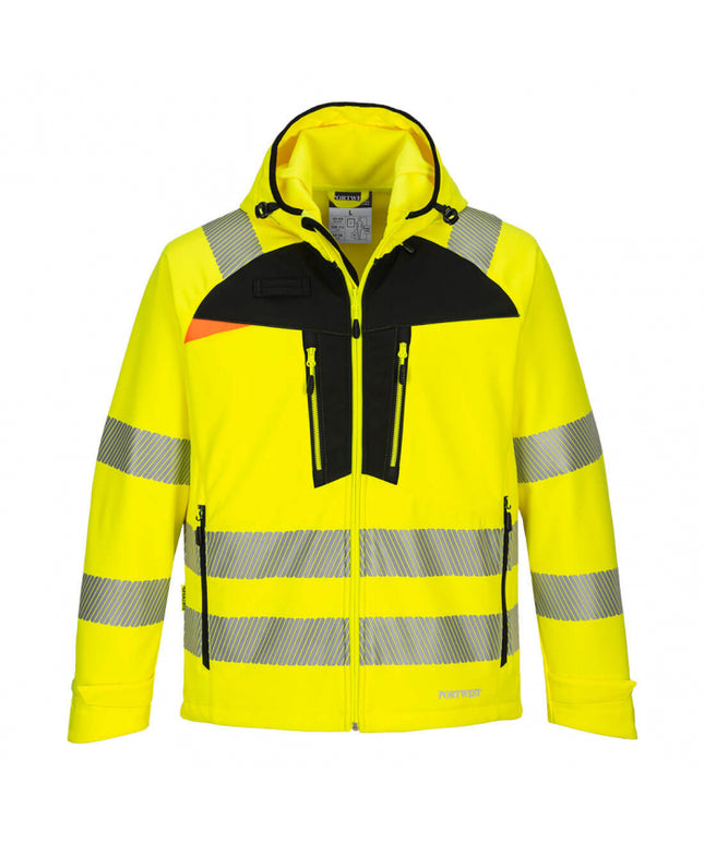 Jacheta softshell reflectorizanta Portwest DX4 HI-VIS DX475, 92% poliester, 2% elastan, 310 gr/mp