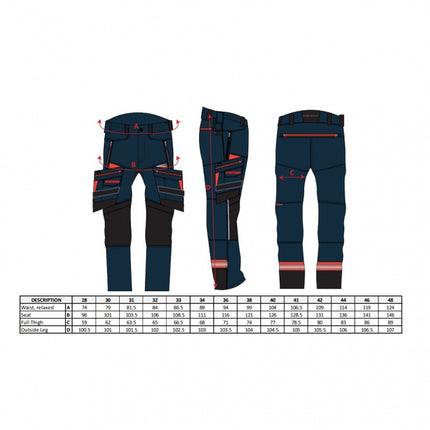 Pantaloni de lucru in talie Portwest DX449 DX4, cu benzi reflectorizante 93% poliester, 7% elastan, 270g