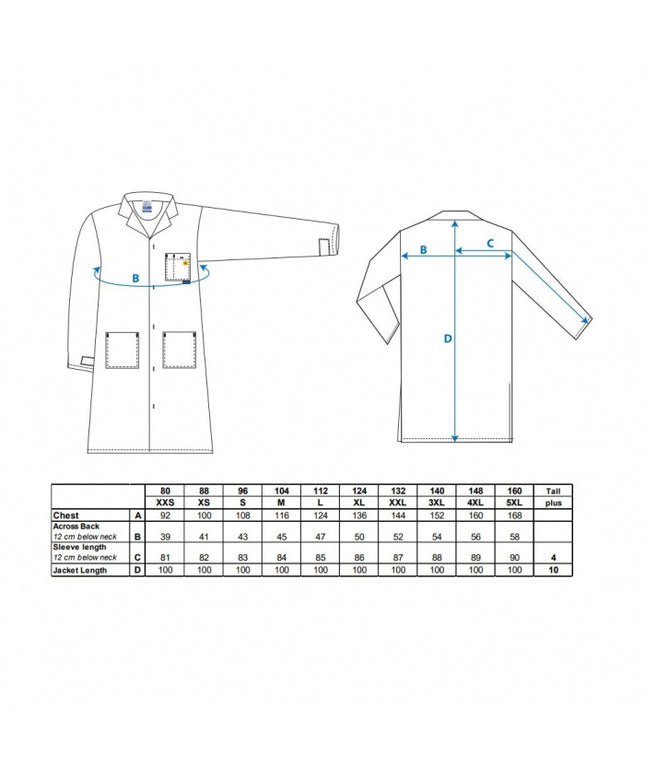 Halat antistatic Portwest AS10 ESD, 65% poliester, 34% bumbac, 1% fibra conductoare, 210 gr/mp