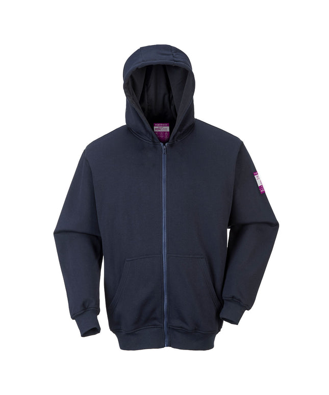 Hanorac cu gluga ignifug Portwest FR81, 60% modacrilic, 39% bumbac, 1% fibre carbon, 300 gr/mp