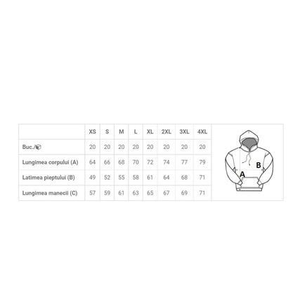 Hanorac cu gluga Kariban K476, 80% bumbac, 20% poliester, 280 gr/mp