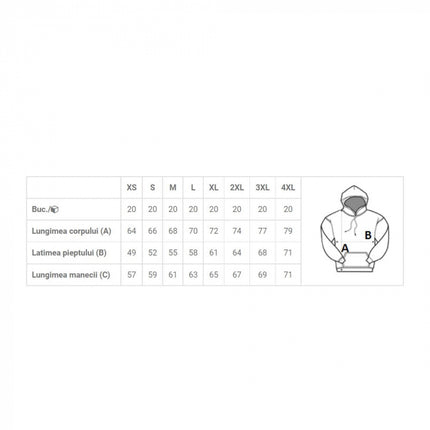 Hanorac cu gluga Kariban K476, 80% bumbac, 20% poliester, 280 gr/mp