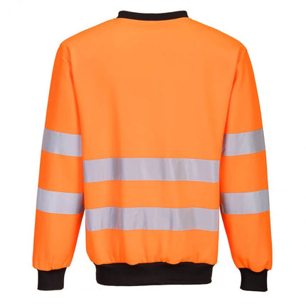 Bluza clasica de iarna reflectorizanta Portwest CREW NECK PW2 PW277, 65% poliester, 35% bumbac, 300gr/mp